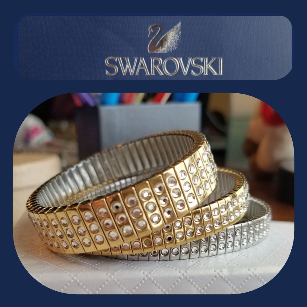 AUTHENTIC Swarovski Contemporary Stretch Bracelets SET of 3
